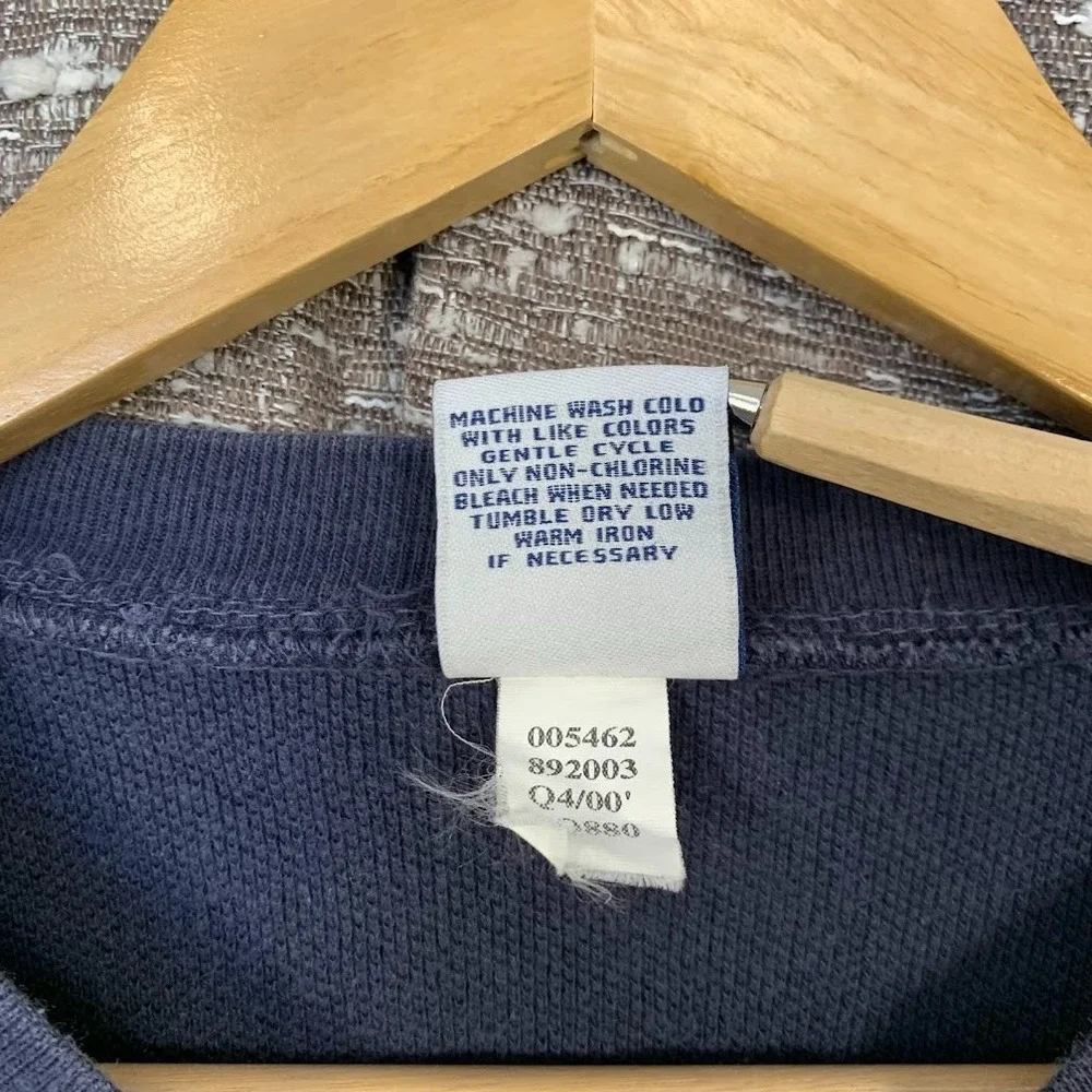 Vintage Y2K Old Navy Blue V-Neck Pullover Shirt Long Sleeve Men's XL‎